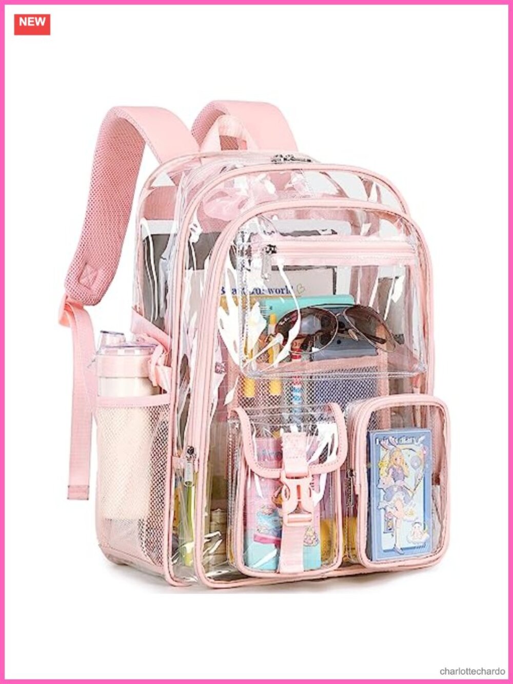 Large Clear Backpack Heavy Duty Waterproof PVC School Bookbag